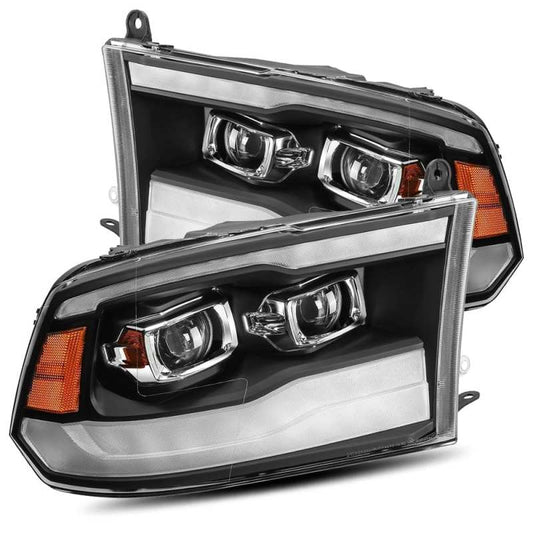 AlphaRex 880539 09-18 Dodge RAM 1500HD LUXX LED Proj Headlights Plnk Style Blk w/Activ Light/Seq Signal/DRL