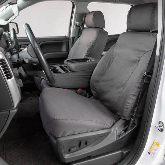 Covercraft SS2474PCGY 14-21 Toyota Tundra Polycotton SeatSaver Custom Front Row Seat Covers - Grey