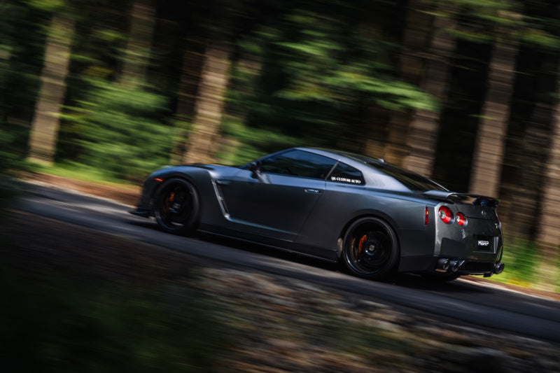 MBRP S44073CF 2009-2023 Nissan GTR 3.8L Stainless Steel 3.5in Cat-Back, Dual Split Rear Quad Carbon Tips