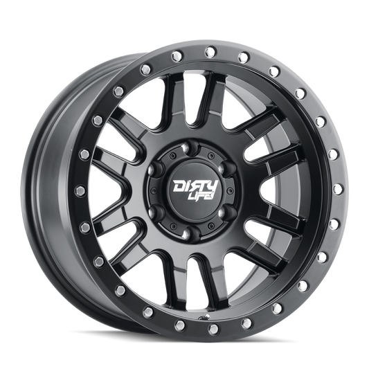 Dirty Life 9309-7983MB12 9309 Canyon Pro 17x9/6x139.7 BP/-12mm Offset/106mm Hub Matte Black Wheel - Beadlock