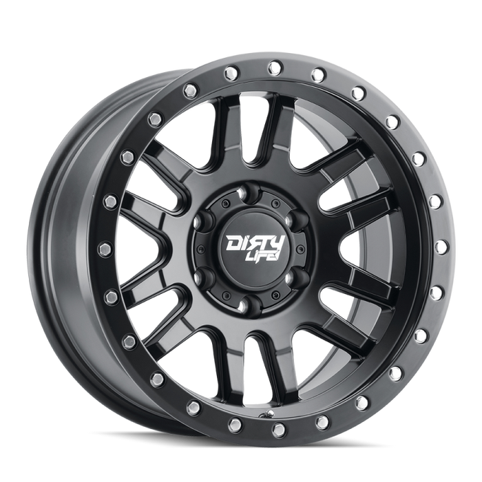 Dirty Life 9309-7983MB12 9309 Canyon Pro 17x9/6x139.7 BP/-12mm Offset/106mm Hub Matte Black Wheel - Beadlock