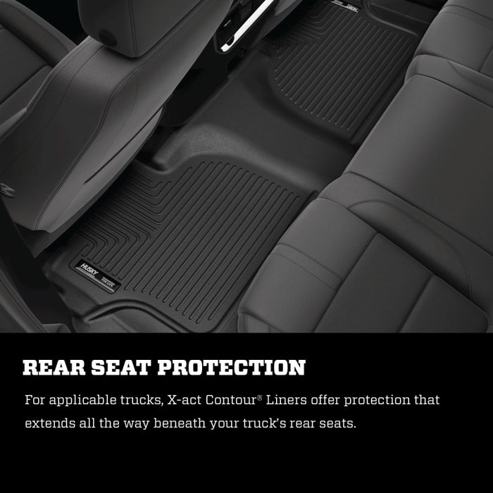 Husky Liners 54101 19-23 Chevy Silverado 1500 Crew Cab/Double Cab X-Act Contour Front Black Floor Liners