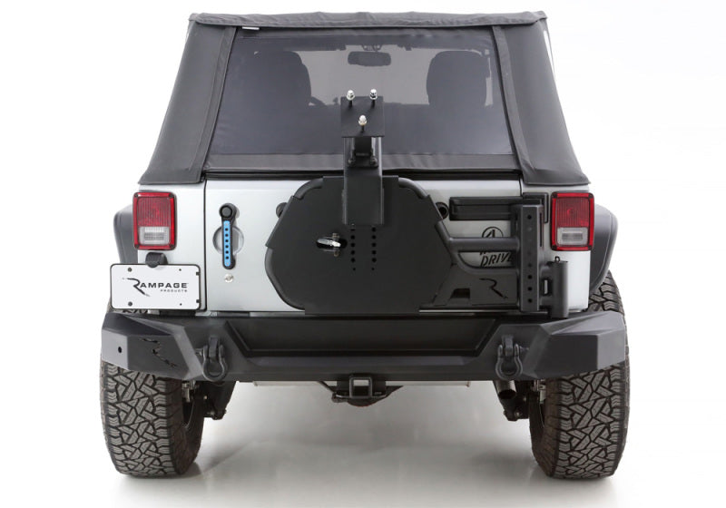 Rampage 9950919 07-18 Jeep Wrangler JK (Incl. Unlimited) Trail Guard Tire Carrier - Black