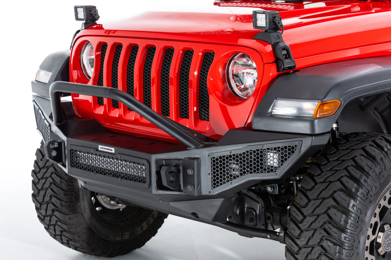 Go Rhino 331201T 07-20 Jeep Wrangler JL/JLU/JK/JKU/Gladiator JT Rockline Full Width Bumper w/ Overrider