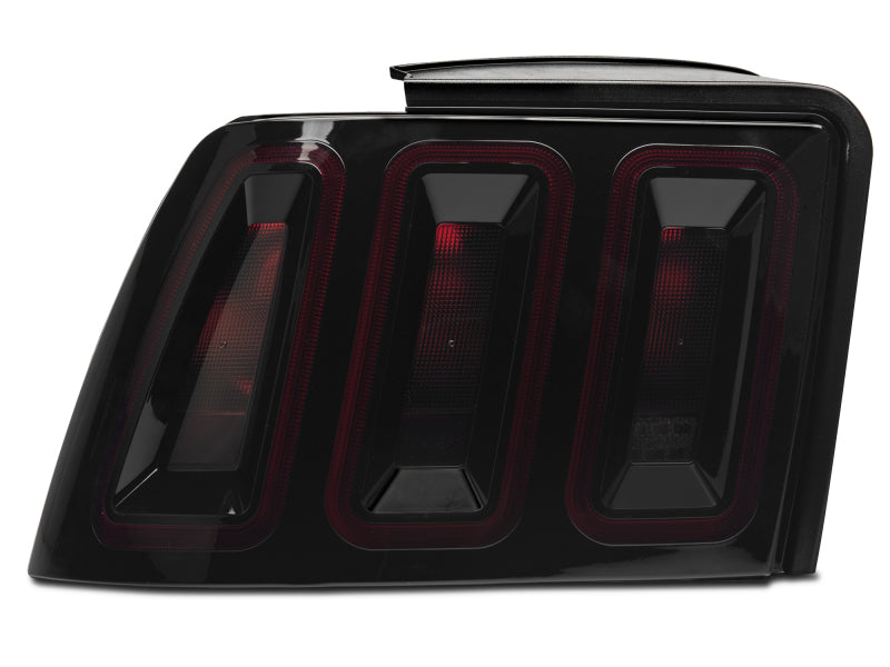 Raxiom 100807 99-04 Ford Mustang Excluding 99-01 Cobra Icon LED Tail Lights- Black Housing (Smoked Lens)