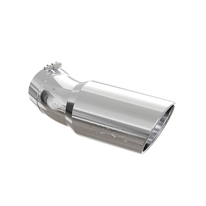 MBRP T5154 Universal Tip 6in OD 5in Inlet 15.5in Length 30 Deg Bend Angled Rolled End T304