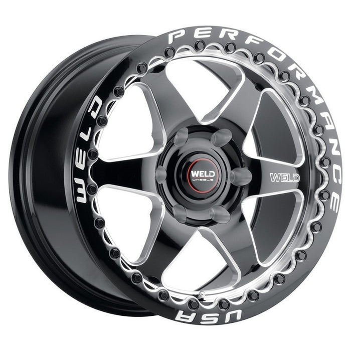 Weld S90970084P25 S909 17x10 Ventura 6 Beadlock 6x139.7 ET25 BS6.50 Gloss BLK MIL DIA 106.1