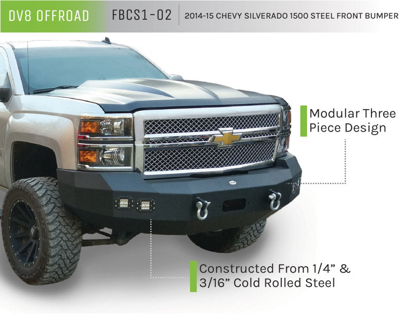 DV8 Offroad FBCS1-02 14-18 Chevrolet Silverado 1500 Front Bumper