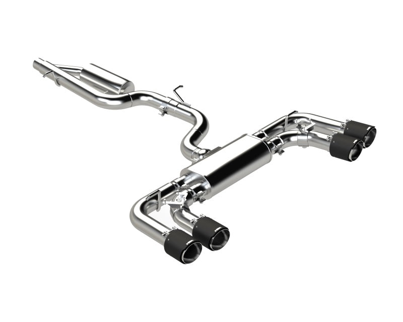 MBRP S46133CF 2022 Volkswagen Golf R MK8 T304 Stainless Steel 3in Cat-Back, Quad Rear Exit- Carbon Fiber Tip