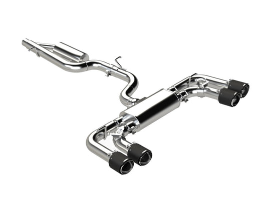 MBRP S46133CF 2022 Volkswagen Golf R MK8 T304 Stainless Steel 3in Cat-Back, Quad Rear Exit- Carbon Fiber Tip