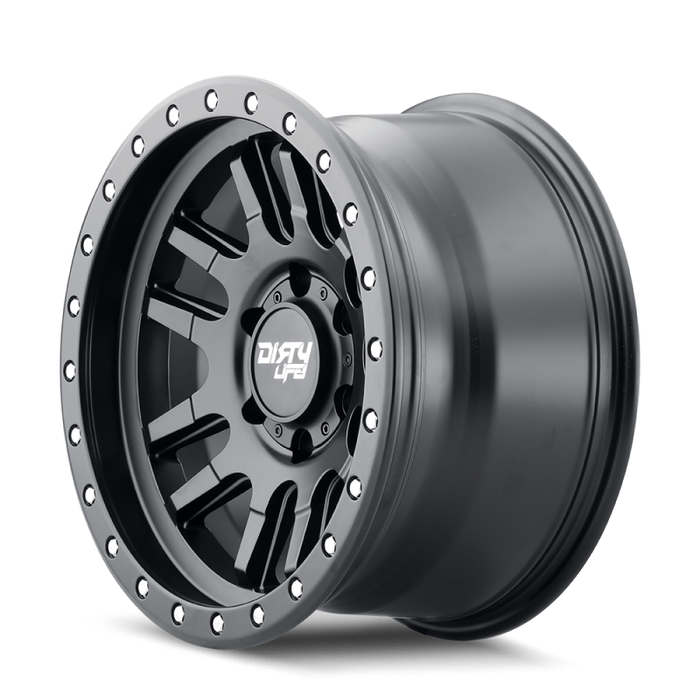 Dirty Life 9309-7973MB12 9309 Canyon Pro 17x9/5x127 BP/-12mm Offset/71.5mm Hub Matte Black Wheel - Beadlock