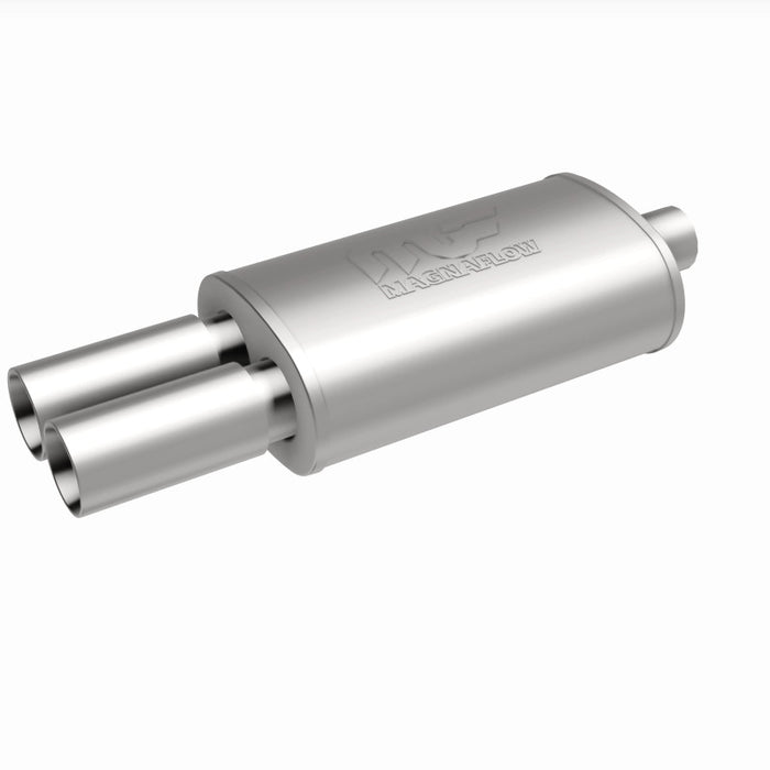 Magnaflow Perf Exhaust MAG14815 Stainless Muffler 2.25in In / Dual 3in Tips Out