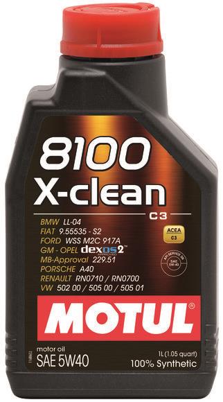 Motul 102786 1L Synthetic Engine Oil 8100 5W40 X-CLEAN C3 -505 01-502 00-505 00-LL04