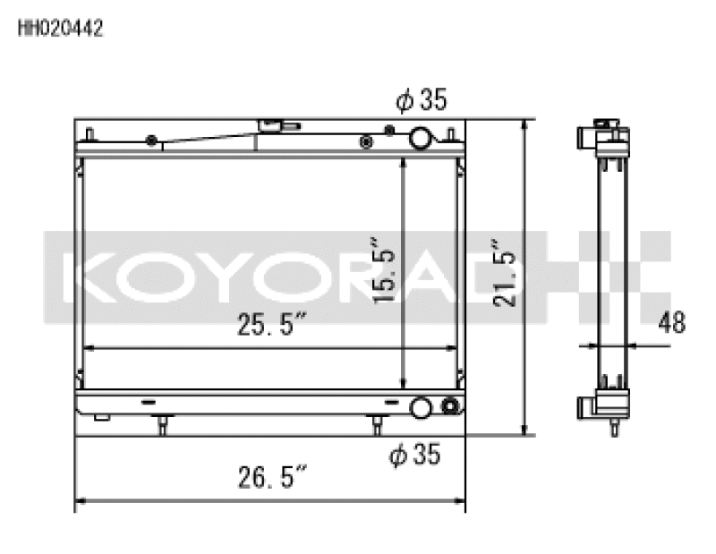 Koyo HH020442 94-98 Nissan Skyline GT-R/GT-S 2.6L Turbo Radiator