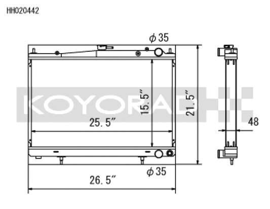Koyo HH020442 94-98 Nissan Skyline GT-R/GT-S 2.6L Turbo Radiator