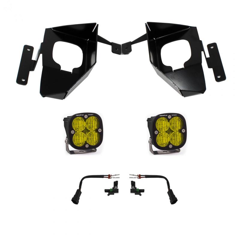 Baja Designs 447537 16-18 Silverado Squadron Sport Fog Pocket Kit W/C - Amber