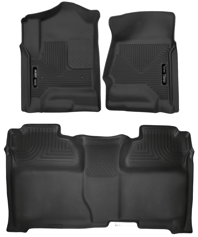 Husky Liners 53908 14-18 Chevrolet Silverado Crew Cab X-Act Contour Front & Second Seat Floor Liners