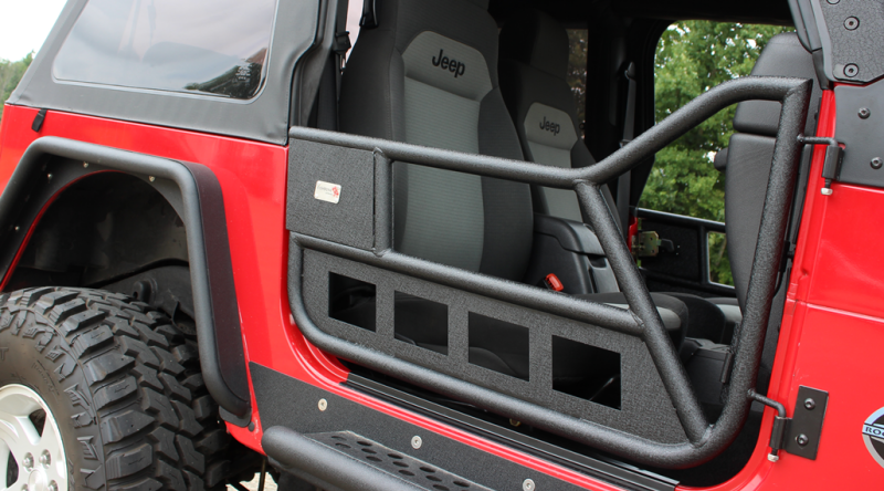 Fishbone Offroad FB24077 97-06 Jeep Wrangler TJ Front Tube Doors - Black Textured Powdercoat Steel