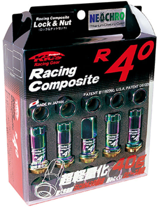 Project Kics KRC13N 12x1.25 R40 Lug Nuts - Neo Chrome (16+4 Locks)