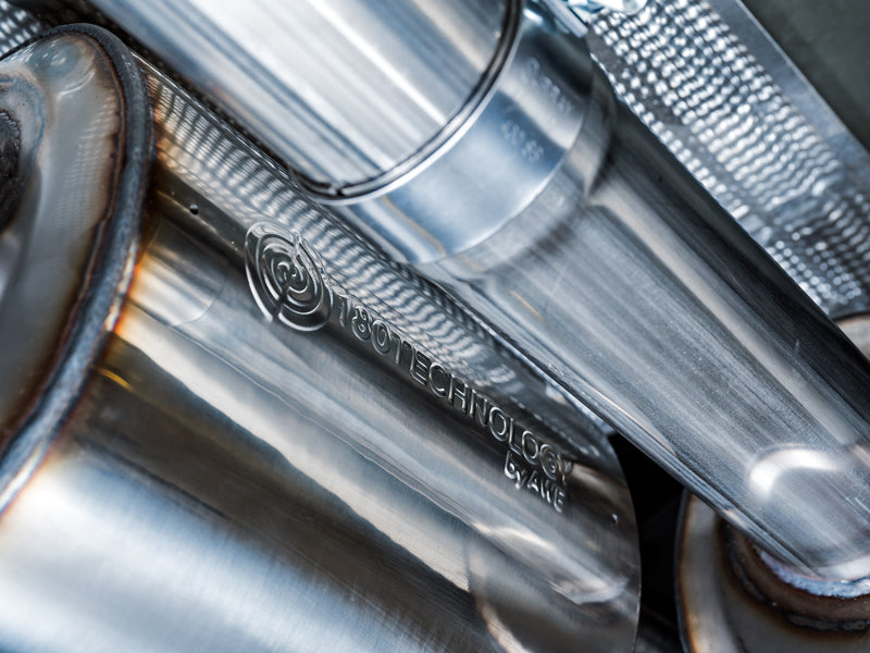 AWE Tuning 3015-42203 4th Gen GM 1500 6.2L 0FG Catback Split Rear Exit (w/ Bumper Cutouts) - Quad Chrome Tips