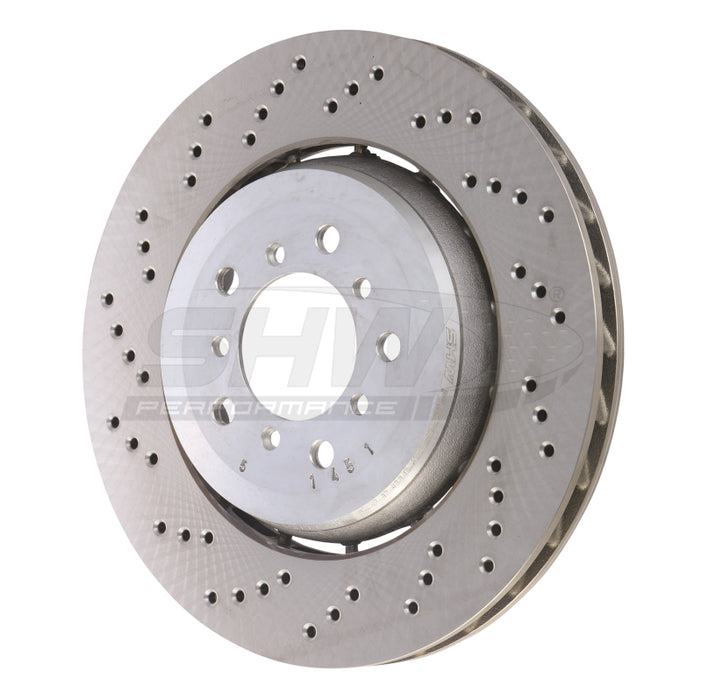 SHW Performance BFL44451 SHW 05-06 BMW M3 3.2L Left Front Cross-Drilled Lightweight Brake Rotor (34112282445)