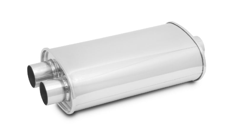 Vibrant 1136 StreetPower Oval Muffler 5in x 9in x 15in - 3in inlet/Dual Outlet (Center In - Dual Out)