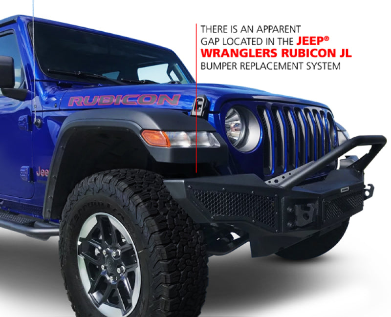 Go Rhino 331201T 07-20 Jeep Wrangler JL/JLU/JK/JKU/Gladiator JT Rockline Full Width Bumper w/ Overrider