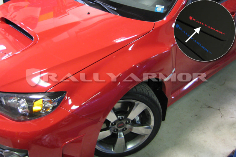 Rally Armor MF15-UR-BLK/RD 08-11 Subaru STI (Hatch Only) / 11-14 WRX (Hatch Only) Black UR Mud Flap w/Red Logo