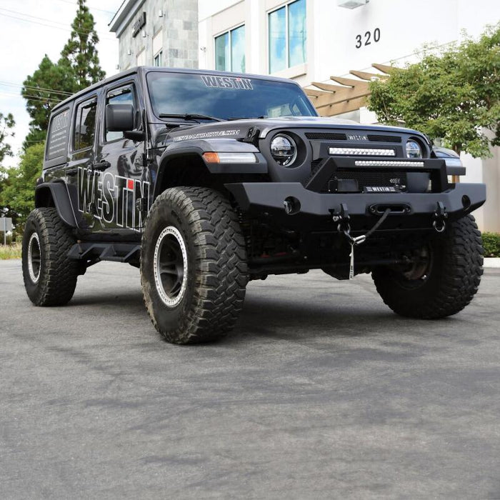 Westin 59-80125 18-20 Jeep Wrangler WJ2 Full Width Front Bumper w/LED Light Bar Mount Textured Black