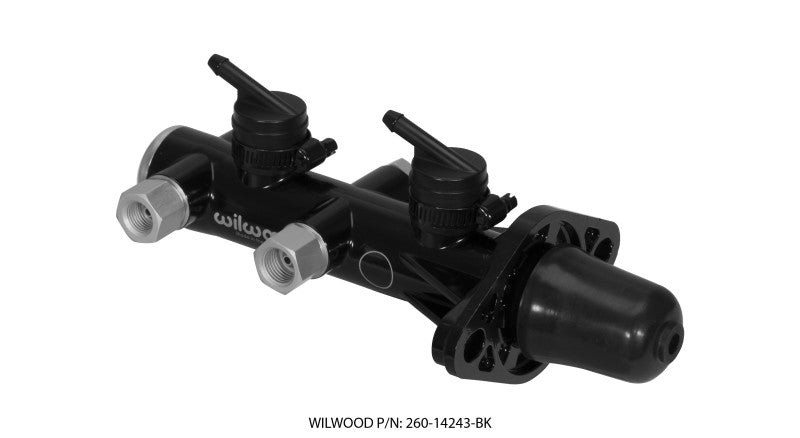 Wilwood 260-14243-BK Tandem Remote Master Cylinder - 1in Bore Black