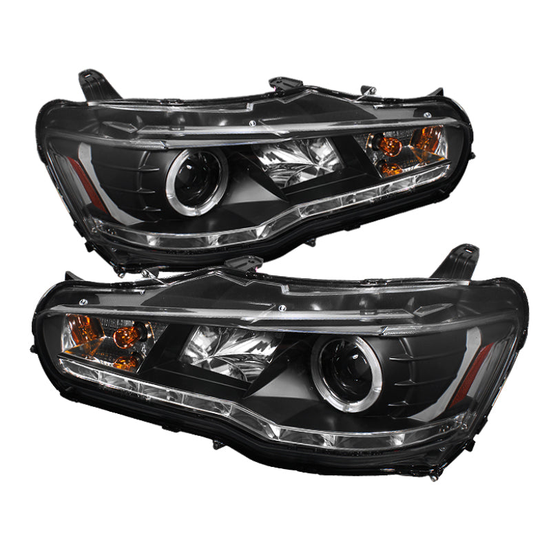 SPYDER 5039392 Spyder Mitsubishi Lancer/EVO-10 08-14 Projector Halogen Model- LED Halo DRL Blk PRO-YD-ML08-DRL-BK