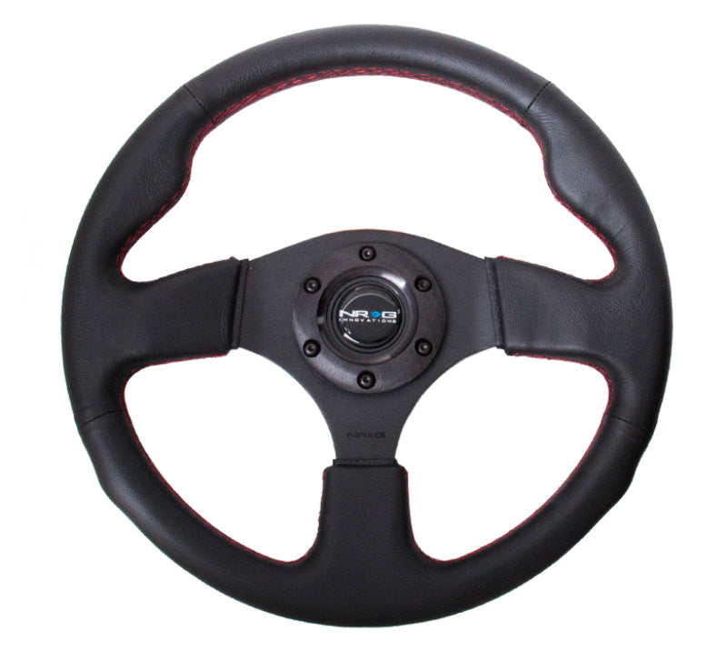 NRG RST-012R-RS Reinforced Steering Wheel (320mm) Leather w/Red Stitch