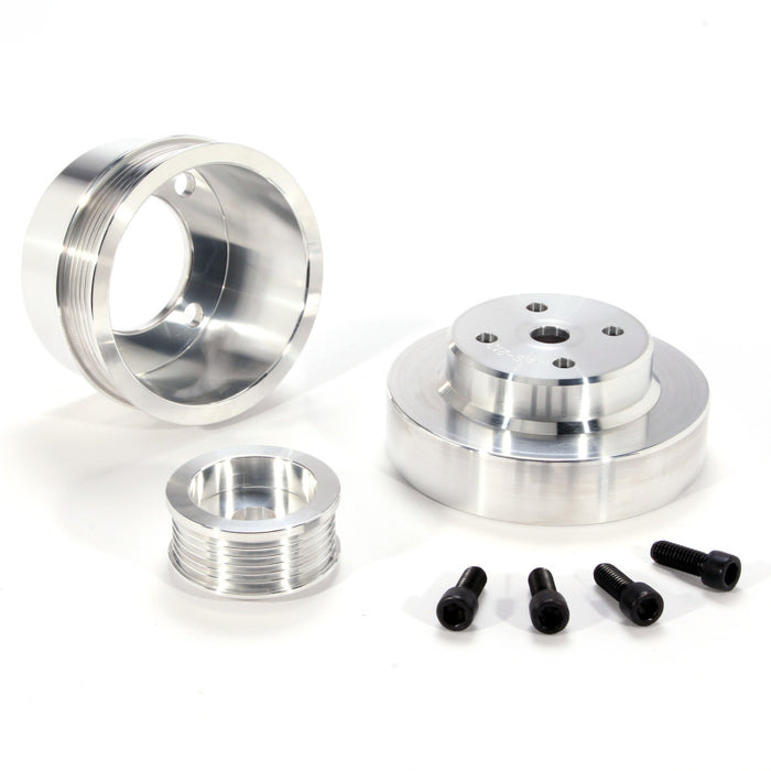 BBK 1553 86-93 Mustang 5.0 Underdrive Pulley Kit - Lightweight CNC Billet Aluminum (3pc)
