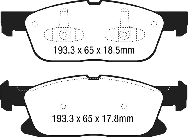 EBC DP43046R 15+ Ford Edge 2.0 Turbo FWD Yellowstuff Front Brake Pads