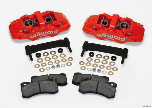 Wilwood 140-12629-R AERO6 Front Caliper & Bracket Kit - Red 97-13 C5/C6 Corvette w/ OEM HD/Z51 Rotors