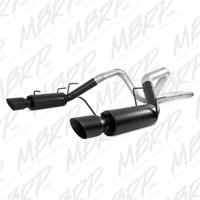 MBRP S7264BLK 11-14 Ford Mustang GT 5.0L 3in Cat Back Dual Split Rear Race Version 4in Tips - Black