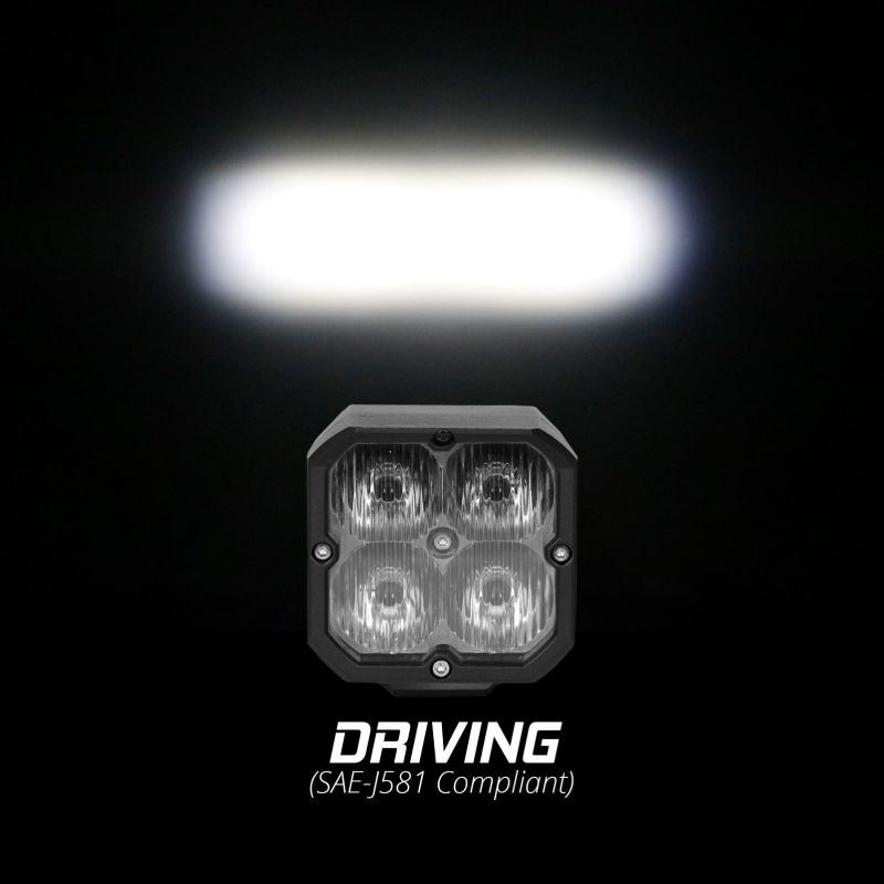 XKGLOW XK065002-D-KIT XK Glow Flush Mount XKchrome 20w LED Cube Light w/ RGB Accent Light Kit w/ Cntrlr- Driving Beam 2pc