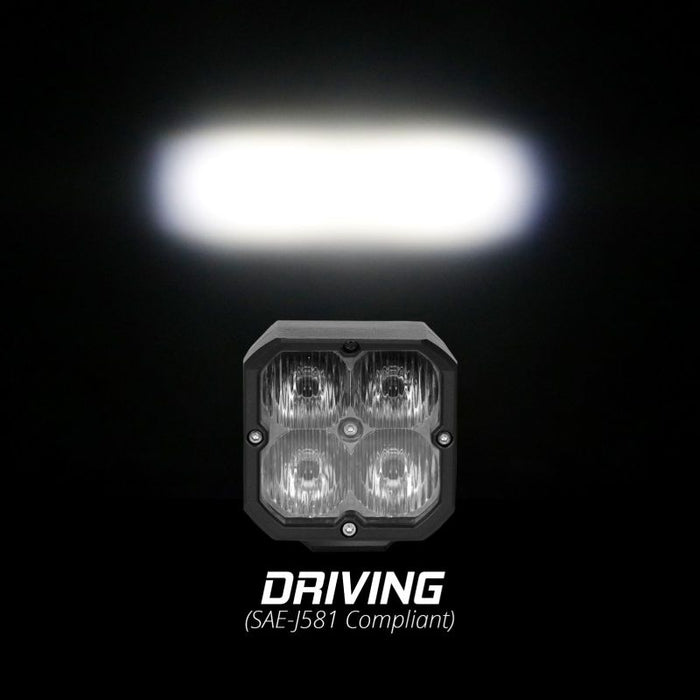 XKGLOW XK065002-D-KIT XK Glow Flush Mount XKchrome 20w LED Cube Light w/ RGB Accent Light Kit w/ Cntrlr- Driving Beam 2pc