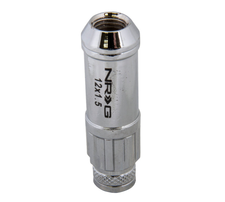 NRG LN-LS700SL-21 700 Series M12 X 1.5 Steel Lug Nut w/Dust Cap Cover Set 21 Pc w/Locks & Lock Socket - Silver