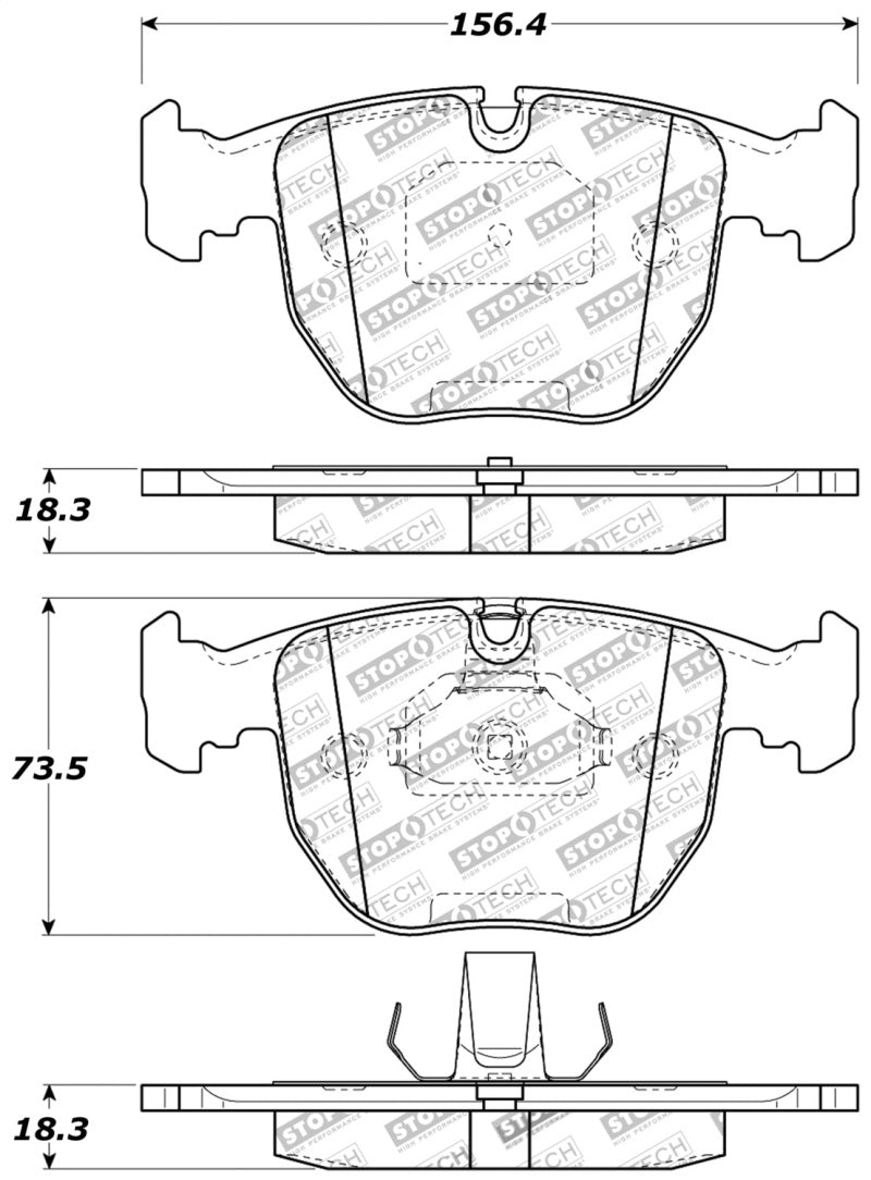Stoptech 309.06810 StopTech Performance 00-04 BMW M5 E39 / 00-06 X5 / 03-05 Range Rover HSE Front Brake Pads