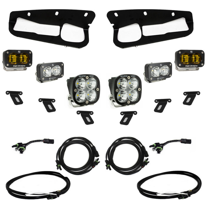 Baja Designs 448178UP 21-22 Ford Bronco w/Steel Bumper S2 SAE Sportsmen Fog Pkt Light Kit w/Upfitter - Amber