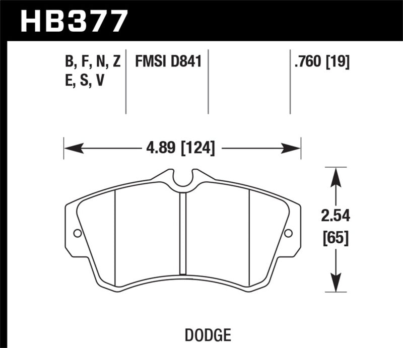 Hawk Performance HB377N.760 Hawk SRT4 HP+ Street Front Brake Pads