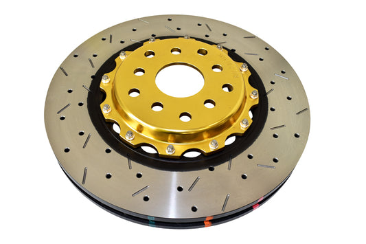 DBA DBA5654GLDXS-10 04-07 STi/2017 BRZ w/Perf. Pkg. 10 Hole Front Drilled/Slotted 5000 Series 2 Pc Rotor w/Gold Hat