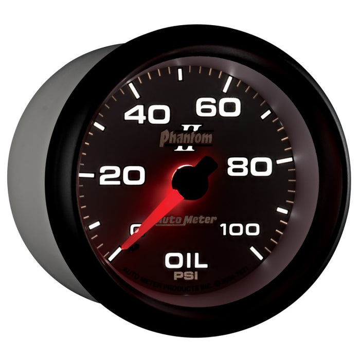 AutoMeter 7821 Autometer Phantom II 2-5/8in 100 PSI Mechanical Oil Pressure Gauge