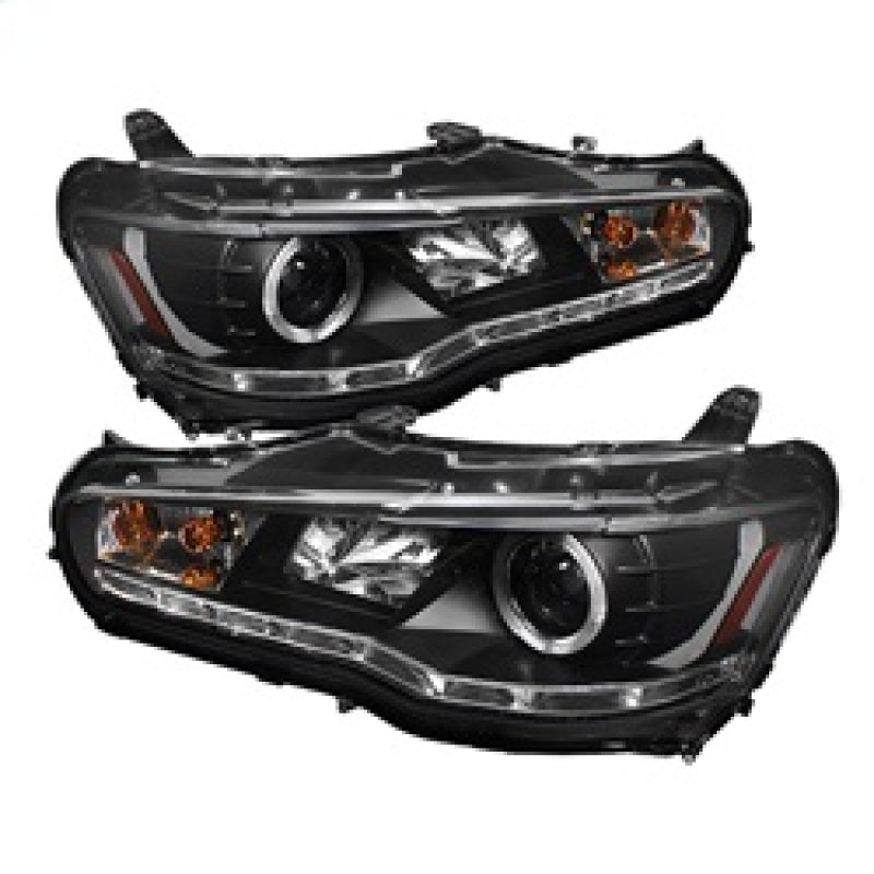 SPYDER 5039392 Spyder Mitsubishi Lancer/EVO-10 08-14 Projector Halogen Model- LED Halo DRL Blk PRO-YD-ML08-DRL-BK