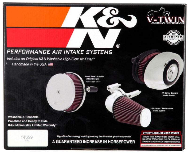 K&N Engineering 63-1125P K&N 01-11 Harley Davidson FX / FL AirCharger Performance Intake Kit