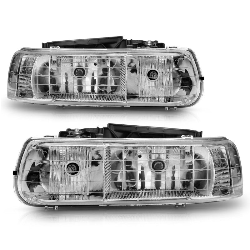 ANZO 111011 1999-2002 Chevrolet Silverado 1500 Crystal Headlights Chrome