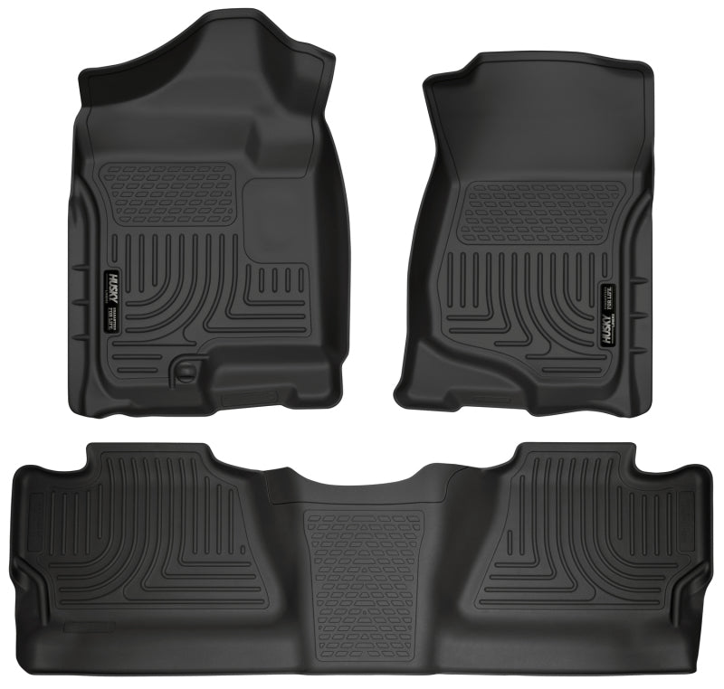 Husky Liners 98201 07-12 Chevy Silverado/GMC Sierra Crew Cab WeatherBeater Combo Black Floor Liners