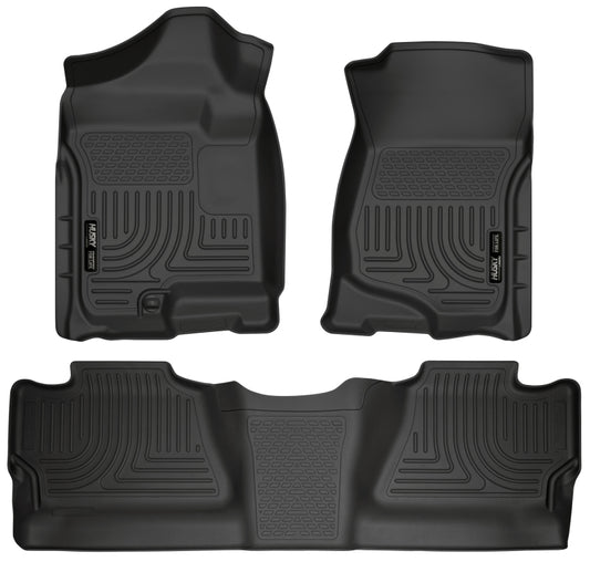 Husky Liners 98201 07-12 Chevy Silverado/GMC Sierra Crew Cab WeatherBeater Combo Black Floor Liners