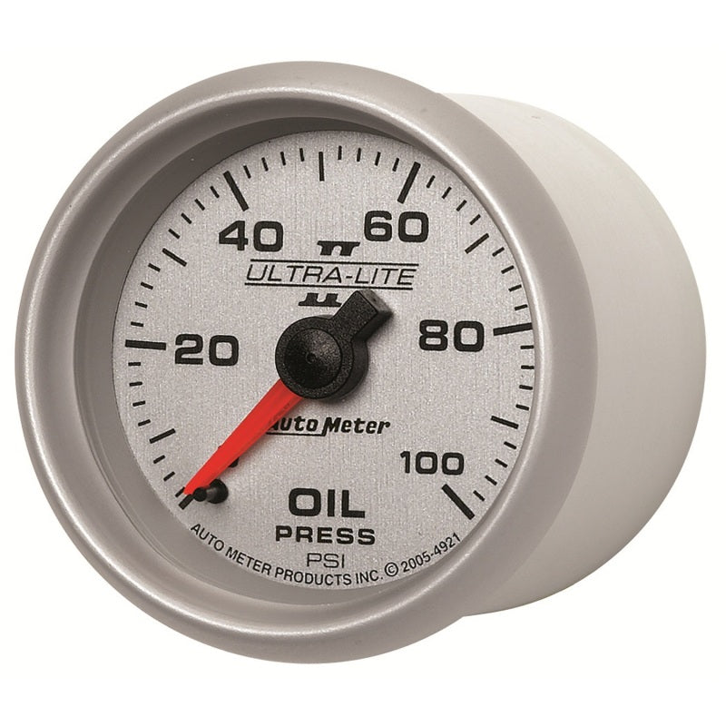 AutoMeter 4921 Autometer Ultra-Lite II 52mm 0-100 PSI Mechanical Oil Pressure Gauge